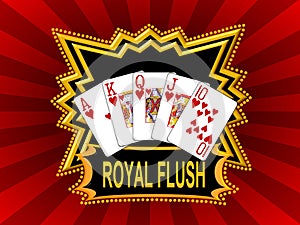 Red royal flush background