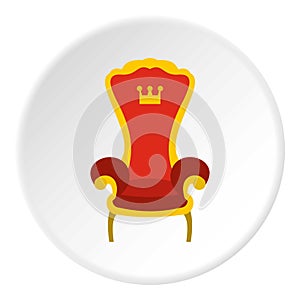 Red royal throne icon circle