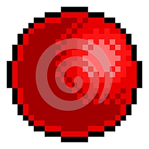 Red Rubber Ball Pixel Art Eight Bit Game Icon photo