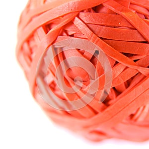 Red rubber band ball