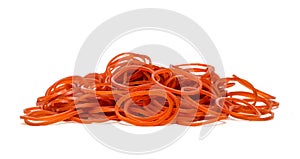 Red rubber bands white background