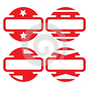 red rubber stamp set