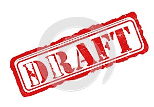 Red draft stamp isolated on transparent background