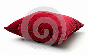 Red Ruby Cushion on White -Generative ai