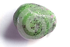 Red ruby and green Zoisite crystal tumble