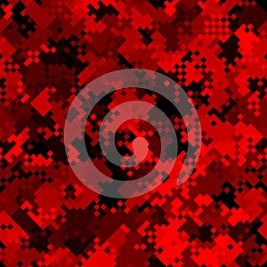 Red ruby halftones pixel clouds seamless pattern vector background texture