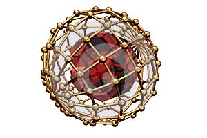 Red ruby inwardly of the lattice