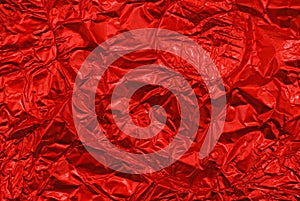 Red rumpled foil