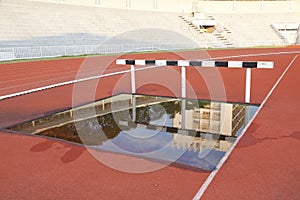 Red running tracks