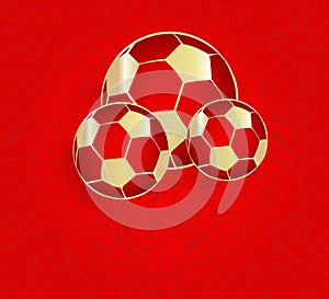 Red Russia 2018 world cup football background.