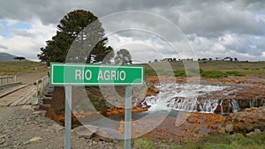 red rust riverbed of the rio agrio in Argentina