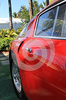 Red 1950s ferrari 250 mm door detail 01