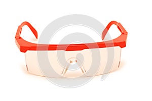 Red safety glasses isolated