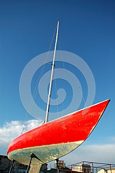 Red sailboat