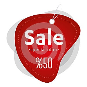 Red Sale Lable, shop isolated strickers, icons, signs, tag , illustrations set, shopping vector