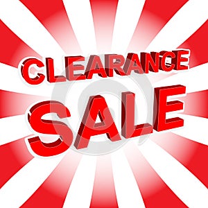 Red sale poster with CLEARANCE SALE text. Advertising banner photo