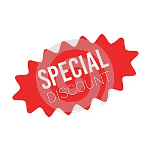 Red sale starburst sticker - stared oval label and badge with best offer and discount sign.