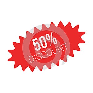 Red sale starburst sticker - stared oval label and badge with best offer and discount sign.