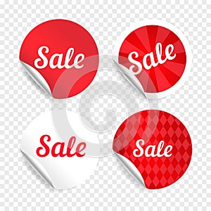 Red sale stickers promo badges