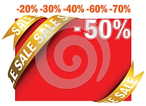 Red sale tag in vector