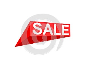 Red Sale Tag on white background