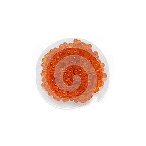 Red salmon caviar isolated on white