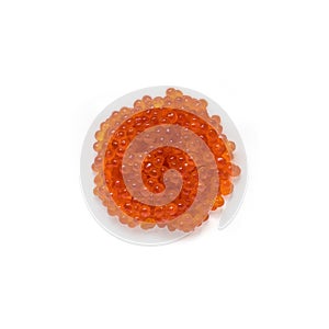 Red salmon caviar isolated on white photo