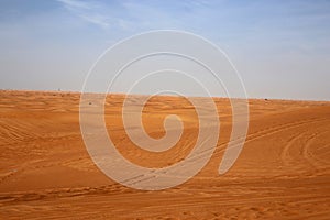 Red Sand Dunes in Sharjah, UAE during a Sunny Day
