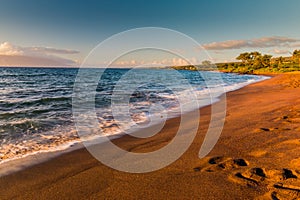 Red Sand From Pu\'u Olai Cinder Cone on Oneuli Beach