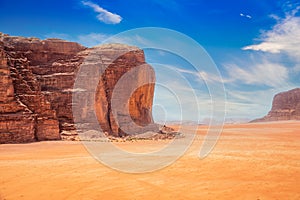 Red sands and mountains of Wadi Rum desert