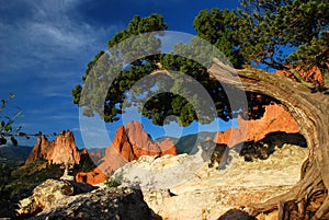 Red sandstone rock formations