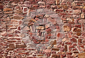 Red Sandstone texture on the walls of Fateh Pur Sikiri