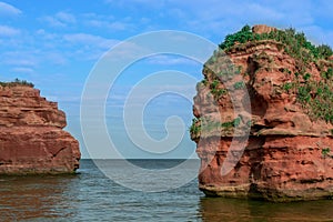 red sandstones of the Ladram bay on the English Channel coast