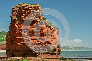 red sandstones of the Ladram bay on the English Channel coast