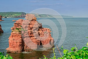 red sandstones of the Ladram bay on the English Channel coast