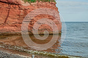 red sandstones of the Ladram bay on the English Channel coast