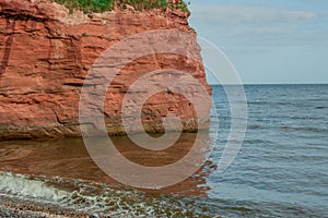 red sandstones of the Ladram bay on the English Channel coast