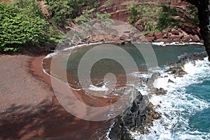 Red sandy beach on Maui