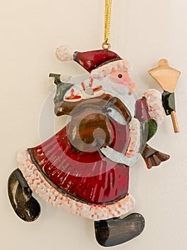 Red santa claus tinplate xmas decoration