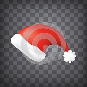 Red Santa hat on chequered background