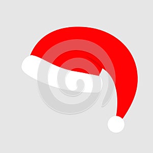 Red Santa hat icon. Santa Claus hats cap, costume. Merry Christmas New Year xmas template. Cute cartoon template for greeting