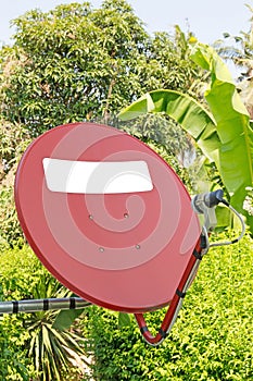 Red Satellite dish