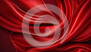 Red satin background with some smooth folds in it (3d render)