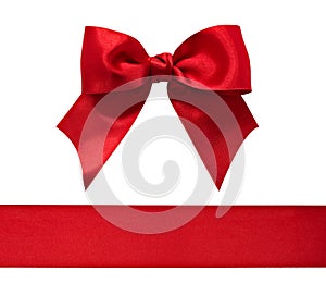 Red satin bow and ribbon