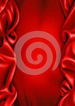 Red satin fabric background