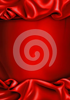 Red satin fabric background