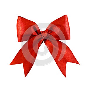 Red satin gift bow