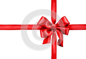 Red satin gift bow