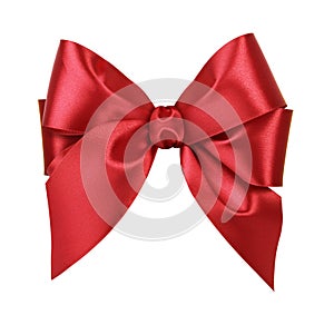 Red satin gift bow