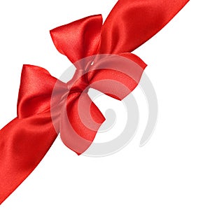 Red satin ribbon and bow